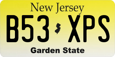 NJ license plate B53XPS