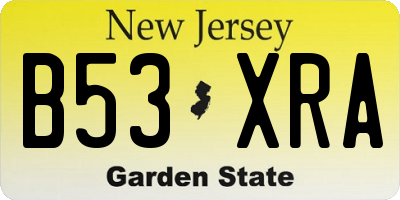 NJ license plate B53XRA
