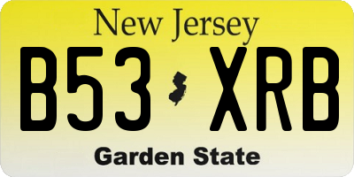 NJ license plate B53XRB