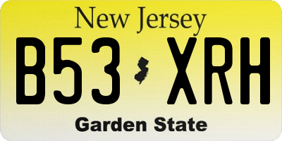 NJ license plate B53XRH