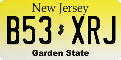 NJ license plate B53XRJ