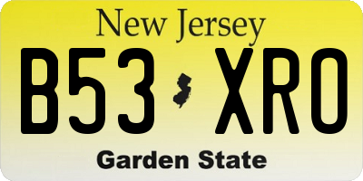 NJ license plate B53XRO