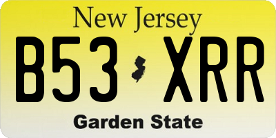 NJ license plate B53XRR