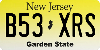 NJ license plate B53XRS