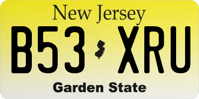 NJ license plate B53XRU