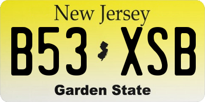 NJ license plate B53XSB