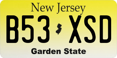 NJ license plate B53XSD