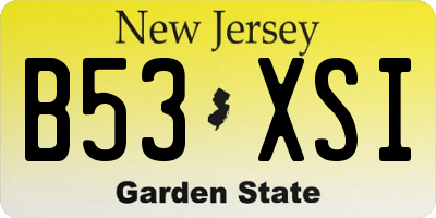 NJ license plate B53XSI