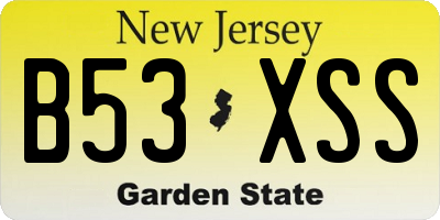 NJ license plate B53XSS