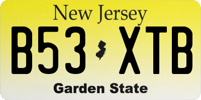 NJ license plate B53XTB