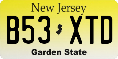 NJ license plate B53XTD