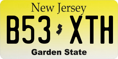 NJ license plate B53XTH