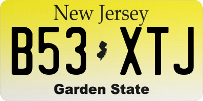 NJ license plate B53XTJ