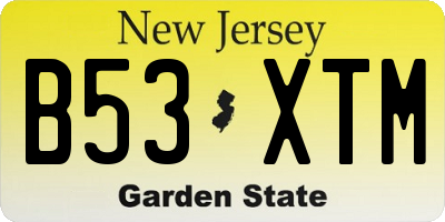 NJ license plate B53XTM