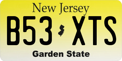 NJ license plate B53XTS