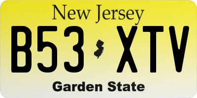 NJ license plate B53XTV