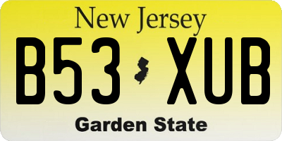 NJ license plate B53XUB