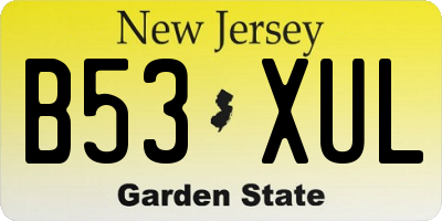 NJ license plate B53XUL