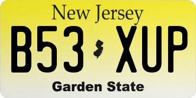 NJ license plate B53XUP