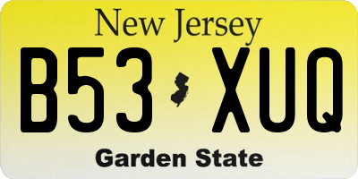 NJ license plate B53XUQ