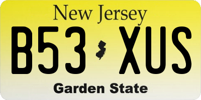NJ license plate B53XUS