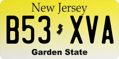 NJ license plate B53XVA