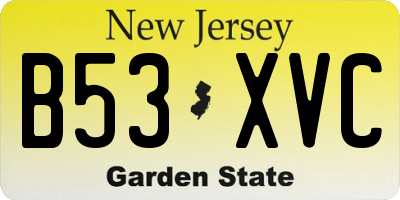 NJ license plate B53XVC