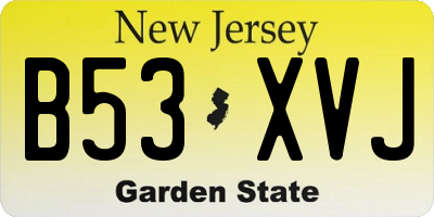 NJ license plate B53XVJ