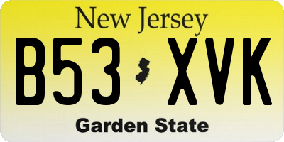NJ license plate B53XVK