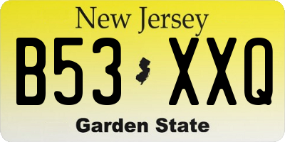 NJ license plate B53XXQ