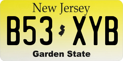 NJ license plate B53XYB