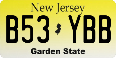 NJ license plate B53YBB