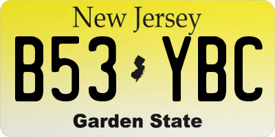 NJ license plate B53YBC