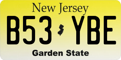 NJ license plate B53YBE