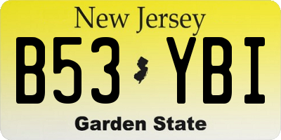 NJ license plate B53YBI