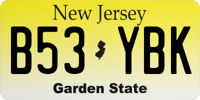 NJ license plate B53YBK