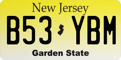 NJ license plate B53YBM
