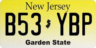 NJ license plate B53YBP