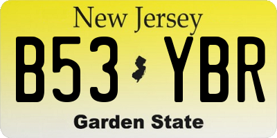 NJ license plate B53YBR