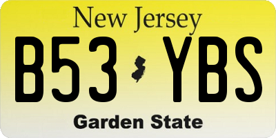 NJ license plate B53YBS