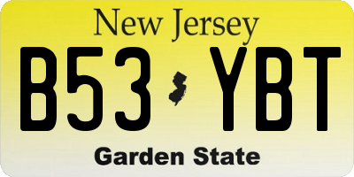 NJ license plate B53YBT