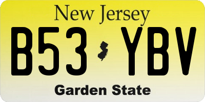 NJ license plate B53YBV
