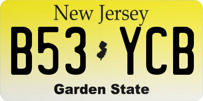 NJ license plate B53YCB