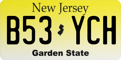 NJ license plate B53YCH