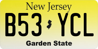 NJ license plate B53YCL