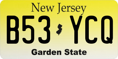 NJ license plate B53YCQ