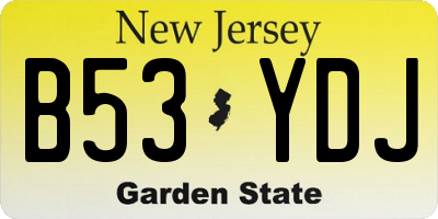 NJ license plate B53YDJ