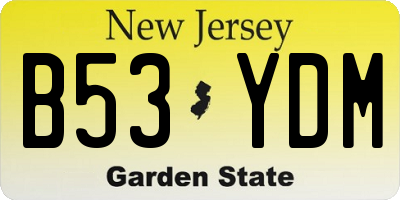 NJ license plate B53YDM