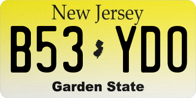 NJ license plate B53YDO