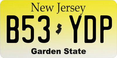 NJ license plate B53YDP